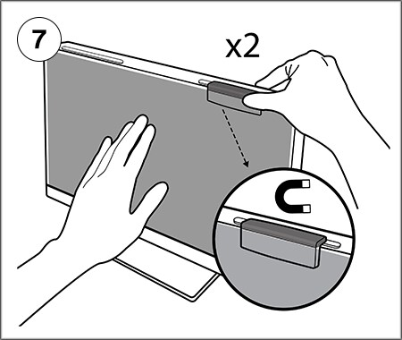 Step 7 of Installation illustrations for COMPLY™ Magnetic Attach for Monitors

