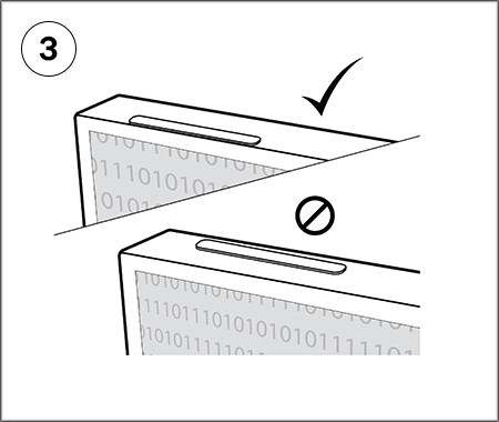 Step 3 of Installation illustrations for COMPLY™ Magnetic Attach for Monitors
