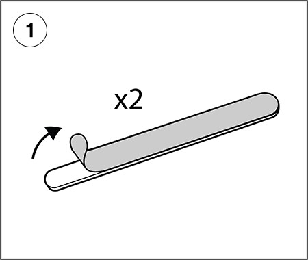 Step 1 of Installation illustrations for COMPLY™ Magnetic Attach for Monitors
